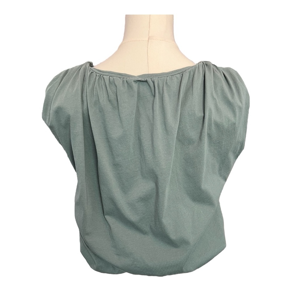 💙 EUC LOFT Sage Green Sleeveless Balloon Style Blouse | Size XS - Picture 3 of 7